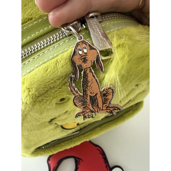 Loungefly The Grinch Mini Backpack Removable Santa Hat NWT - Picture 8 of 14